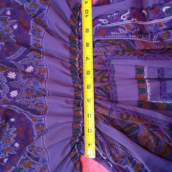 Sweet and Flirty Vintage Boho 70s 80s Sheer Purple Kimono Dress M-L - Picture 7 of 8